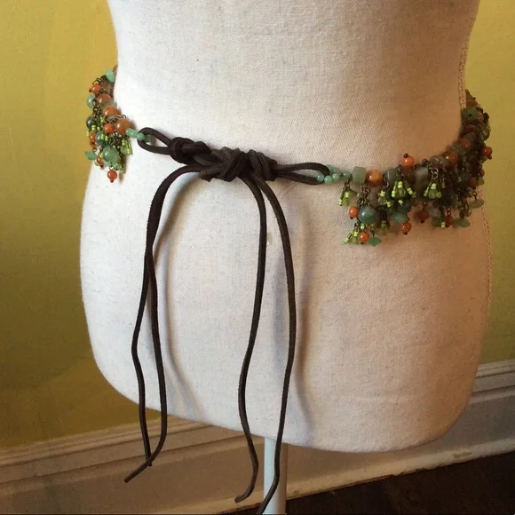 Source Unknown | Accessories | Nwot Green Amber Beaded Belt  display picture 1